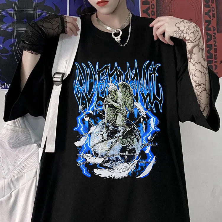 

Women T Shirt Streetwear Harajuku Short Sleeve T-shirt Female Hip Hop Statue Print Oversized T-Shirt 2022 Men Cotton Casual Tops
