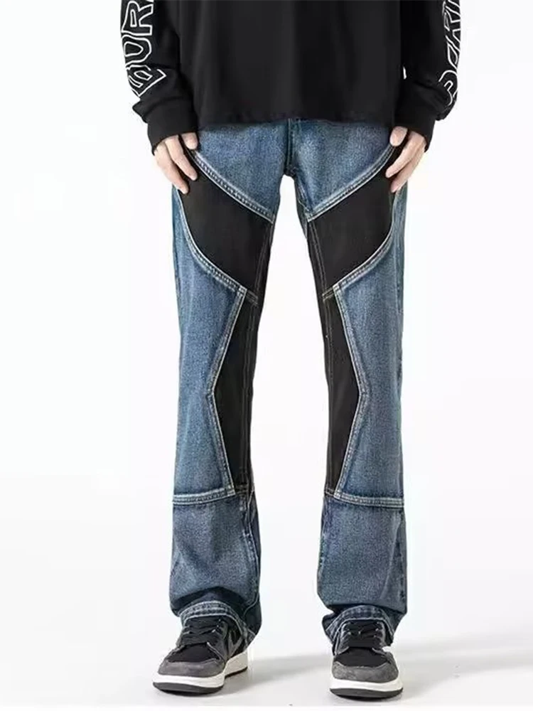 

YIHANKE High Street Panels Vibe Style Cargo Pants Men's Ins Hipster Handsome Fried Street Pants Men's and Women's Models