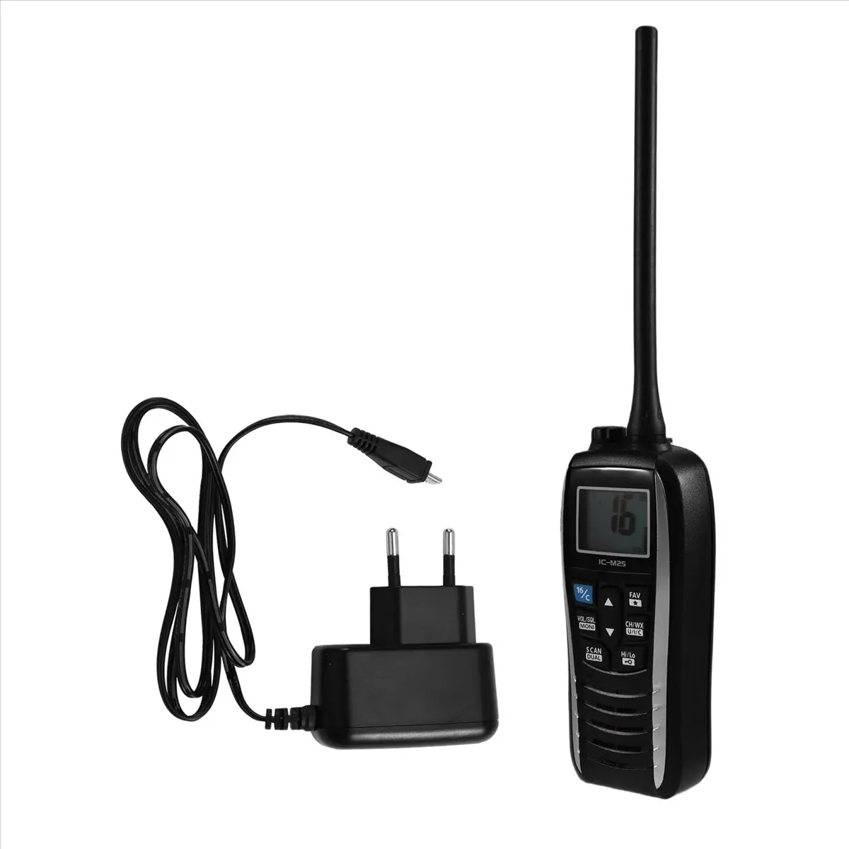 A10R IC-M25 무전기, 해상 방수 VHF 플로팅 핸드헬드, LCD 디스플레이, 경량 및 방수 EU 플러그