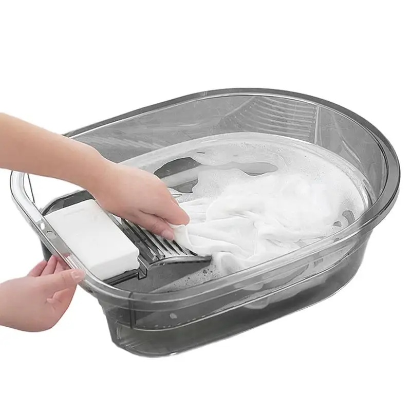 

Wash Board Basin for Hand Washing Clothes Household Gadgets Laundry Basin and Washing Board Wash Basin for Home Travel Outdoor