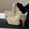 Fashion Women Rattan Tote Bag Luxurious Designer Shoulder Handbag Large Capacity Wicker Women Shopping Handbag Trend Straw Bag 4