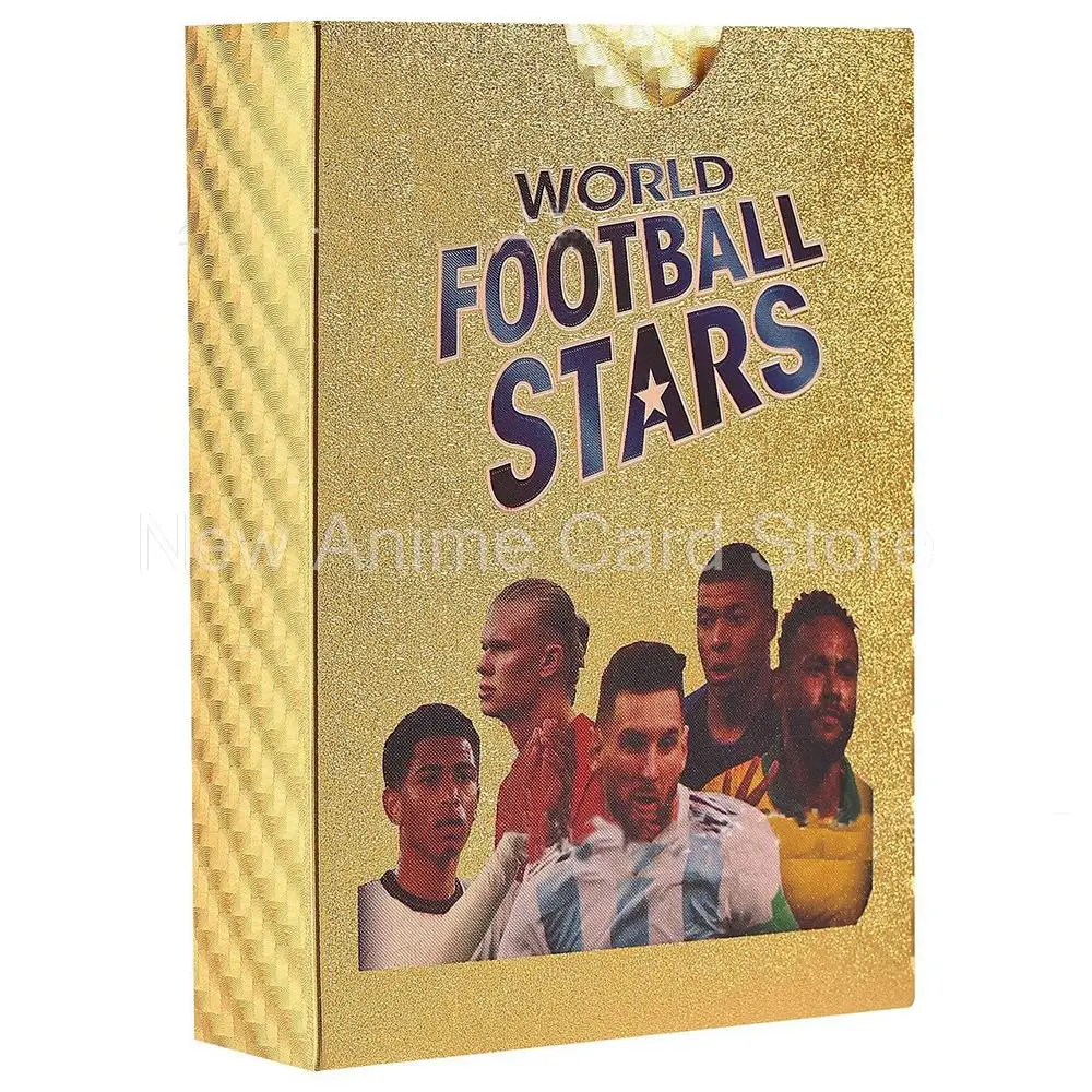 

Plastic Ball Superstar World Football Star Golden Silver Cards Limited Signature Collection Trading Card Children Fans Gift Toys