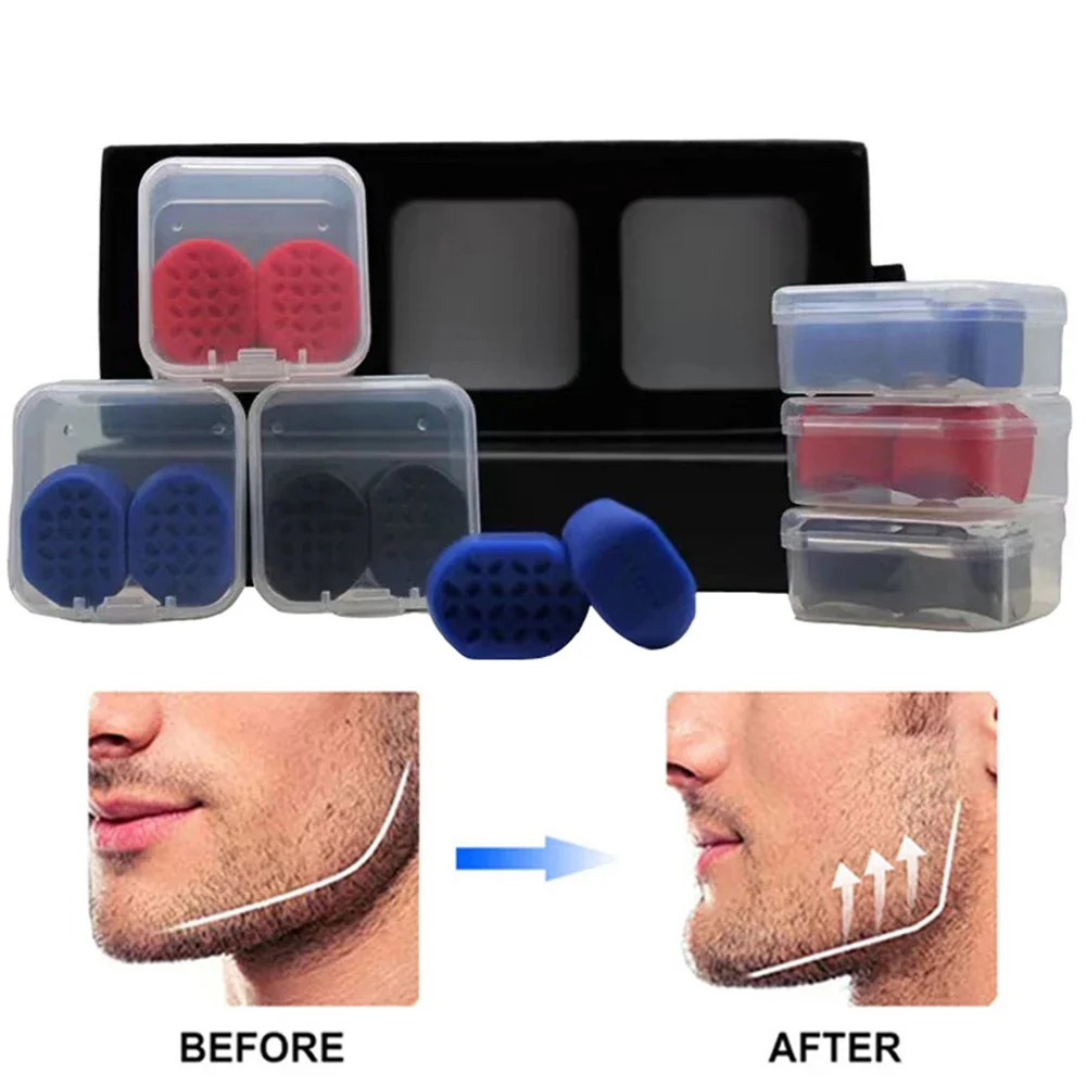 

Face JawLine 2pcs Chew Exerciser Line Training Line Ball Ball Detachable Facial Jaw Muscle Trainer Trainer Jaw Supplies Silicone
