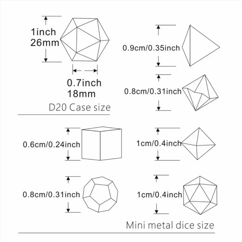 7Pcs Durable 6MM D20 DND Dice Gold Silver Bronze Keychain Pendant Metal Dice Hollow Mini Polyhedral Dice Party
