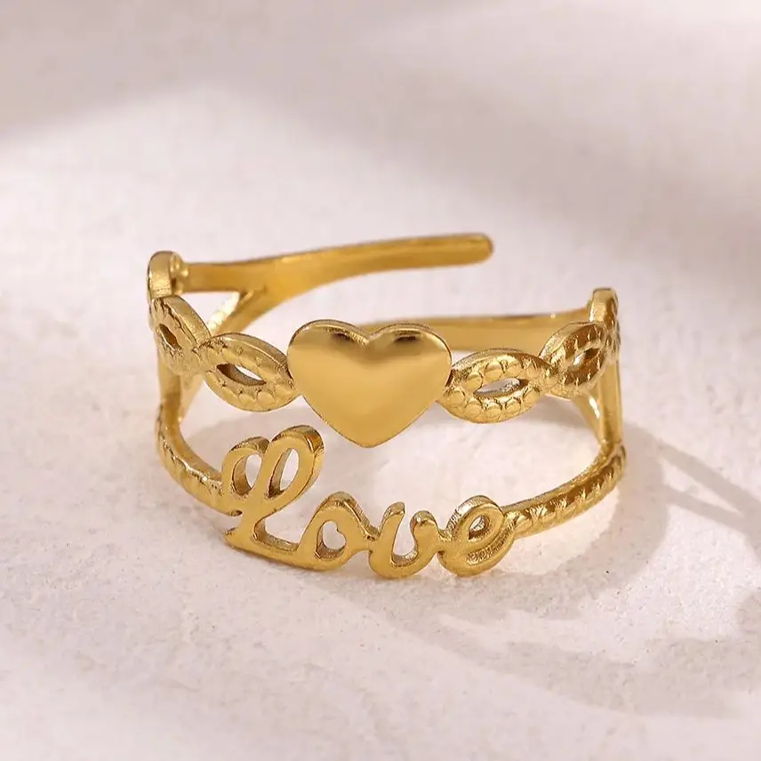 Love Design Rings for Women Gold