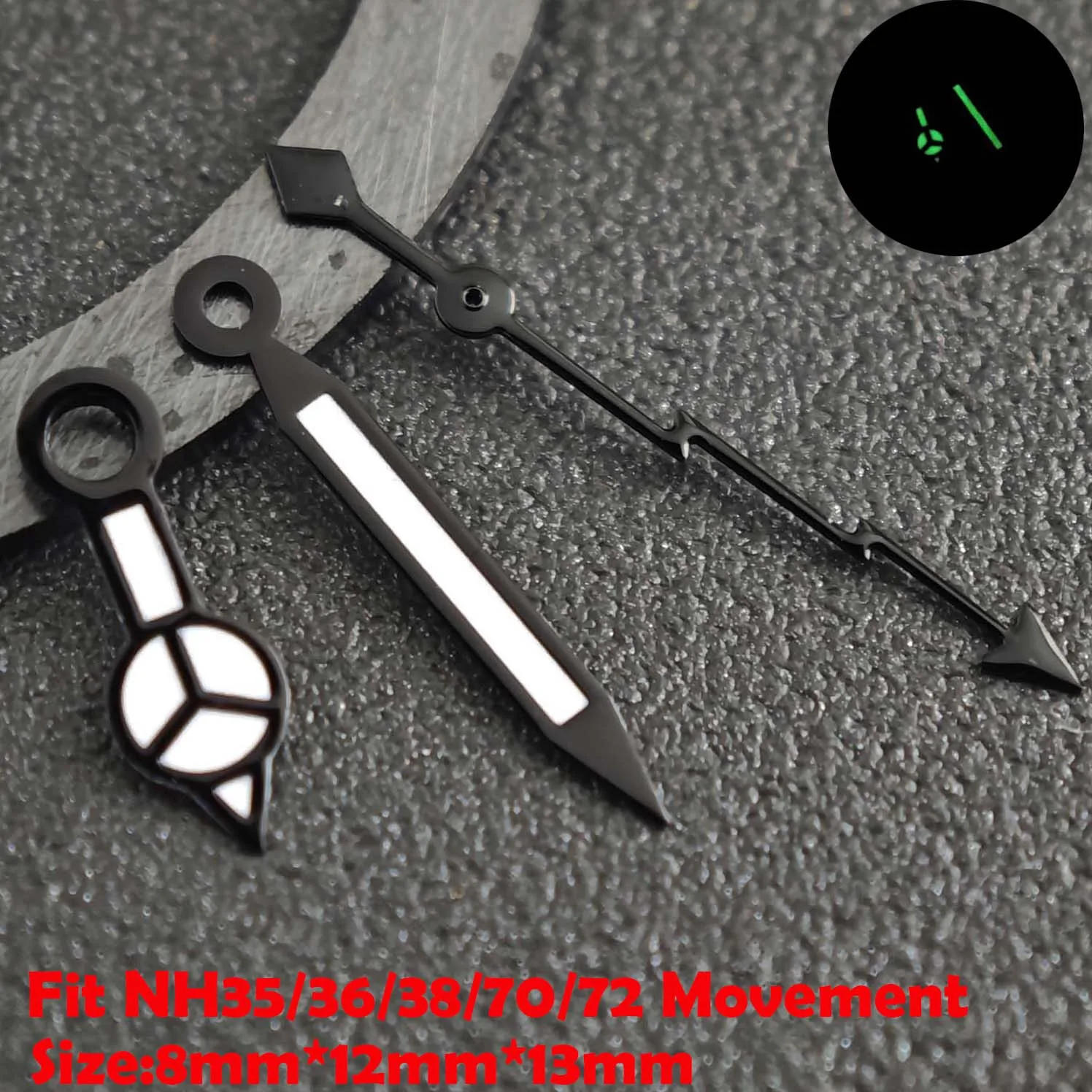 Luminous Green/Blue-Green Watch Hands - Premium Replacement Parts