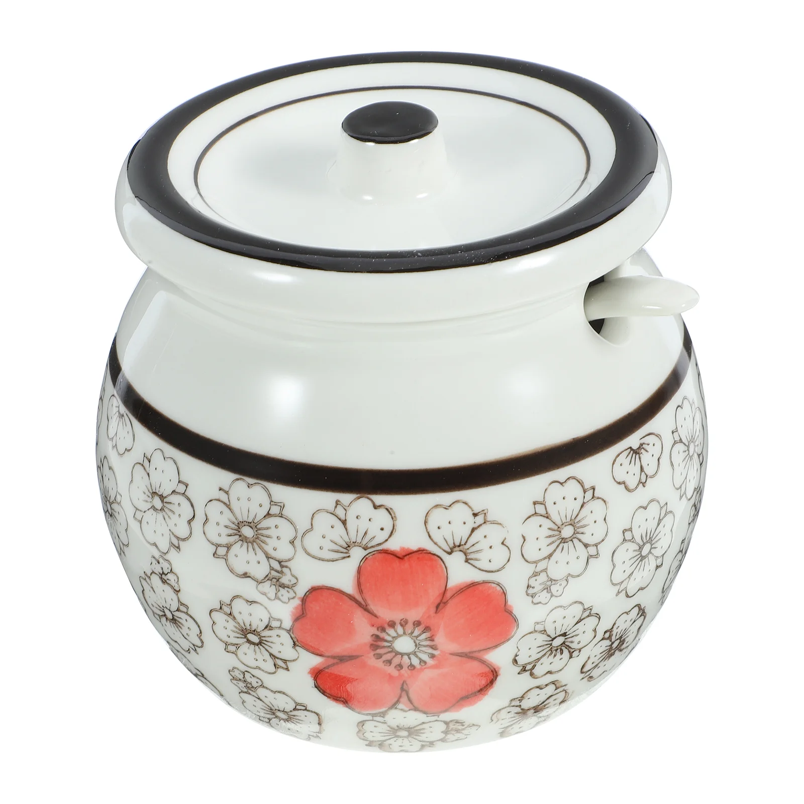 

Sealing Canister Ceramic Storage Jar Tea Canister Storage Container Seasoning Container with Spoon
