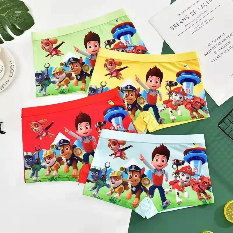 thumbnail image 1 of 4 piezas/set de ropa interior para niños de Paw Patrol, calzoncillos tipo bóxer de modal con dibujos animados de Chase Skye Lyder, calzoncillos para niños, pantalones cortos para bebés, 1 of 4