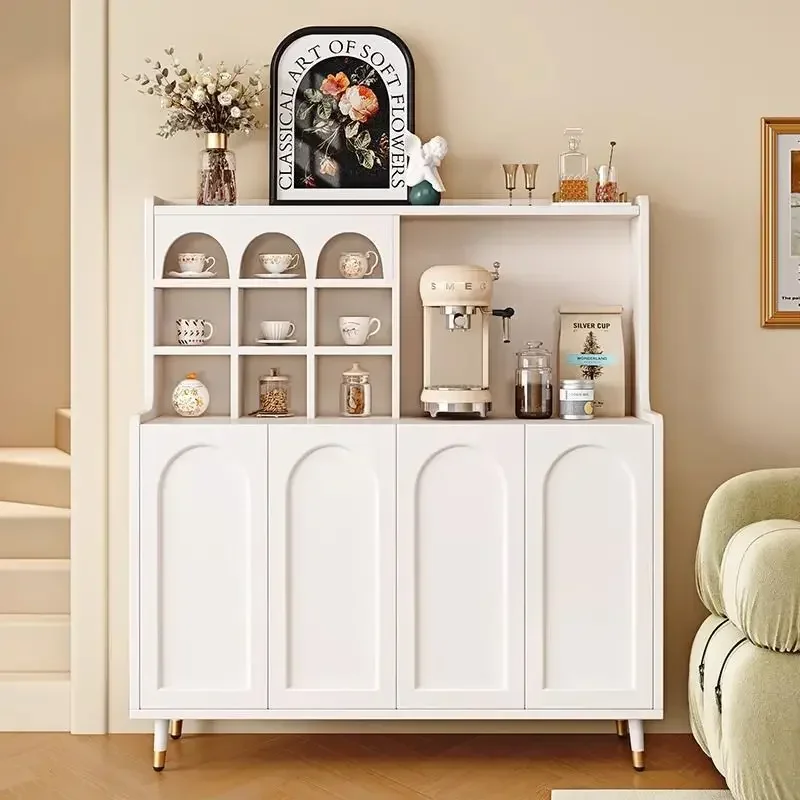 Modern 4 Door Sideboard Storage Cabinet Fluted Large et with Adjustable Shelves Coffee Bar Table Kitchen Living Room Cabinet