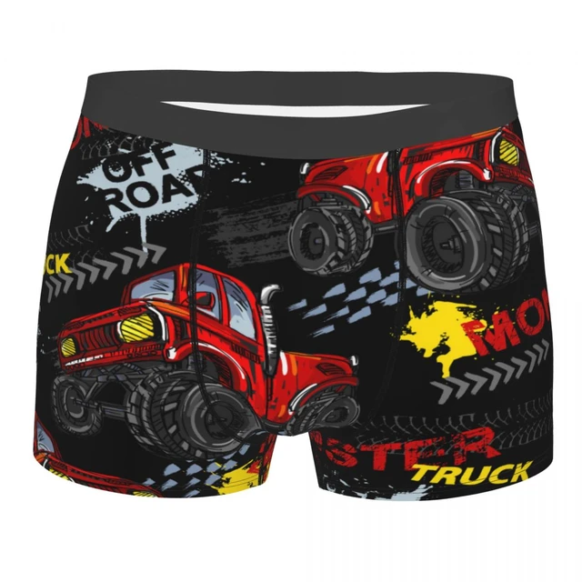 Men's Abstract Monster Truck Boxers, Trace of Tire, Sexy Male