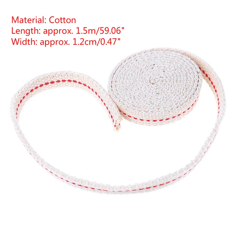 New DIY Accessory Material 1/1.5M Strong Flat Cotton Wick Core For Kerosene Burner Stove Lighting Lantern Oil Lamp Making oil lamp wicks