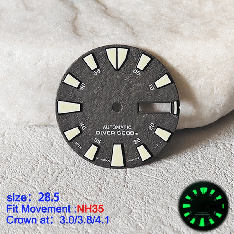 Elegant 28.5mm Men's Watch Dial with Japanese Movement Compatibility