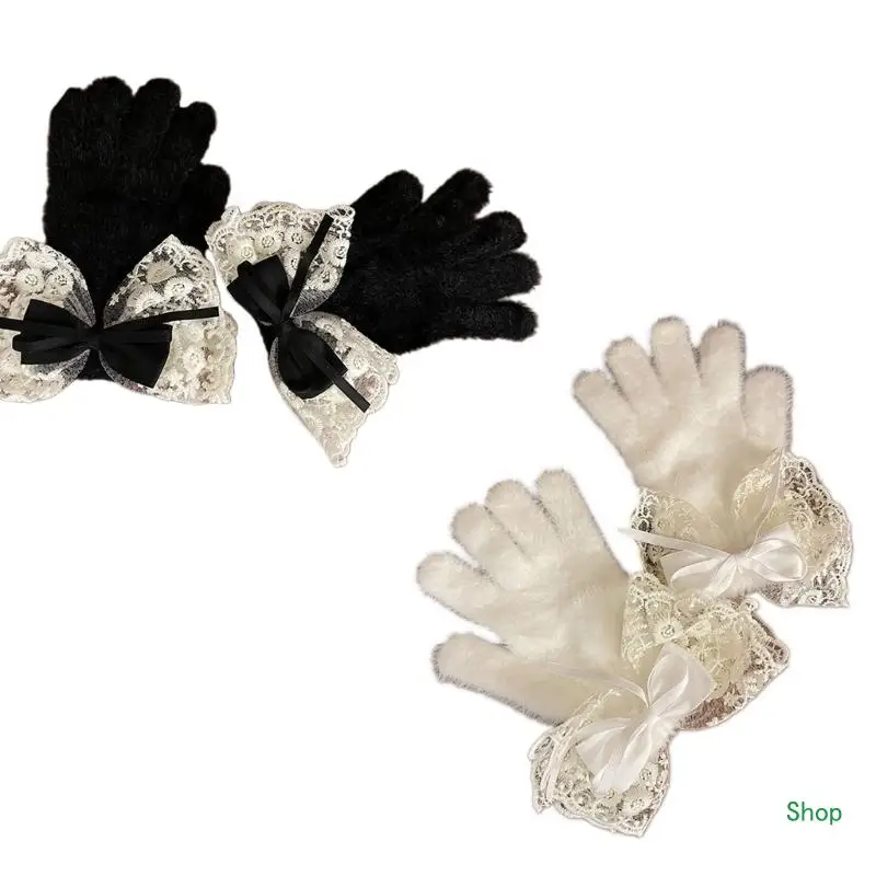 

Dropship Furry Warm Full Finger Glove Snowboard Gloves Winter Touching Screen Gloves