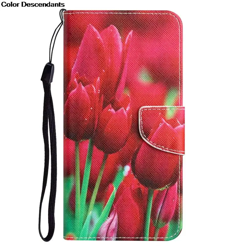 Luxurious Leather Elephant Flip Wallet Phone Case - Painted Design with Stand Function