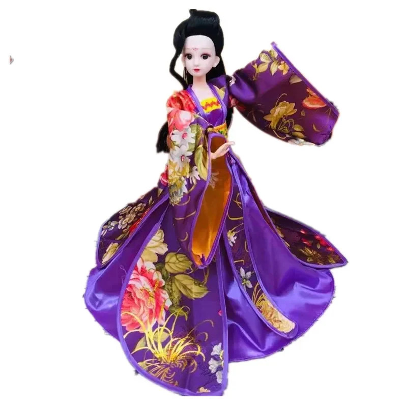 1/6 Cosplay Purple Wedding Dress For Barbie Doll Clothes Traditional Chinese Ancient Beauty Costume Party Gown Dolls Accessories