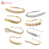 18K Gold Color Brass with Zircon Earrings Hook High Quality Diy Jewelry Making Supplies Earrings Accessories