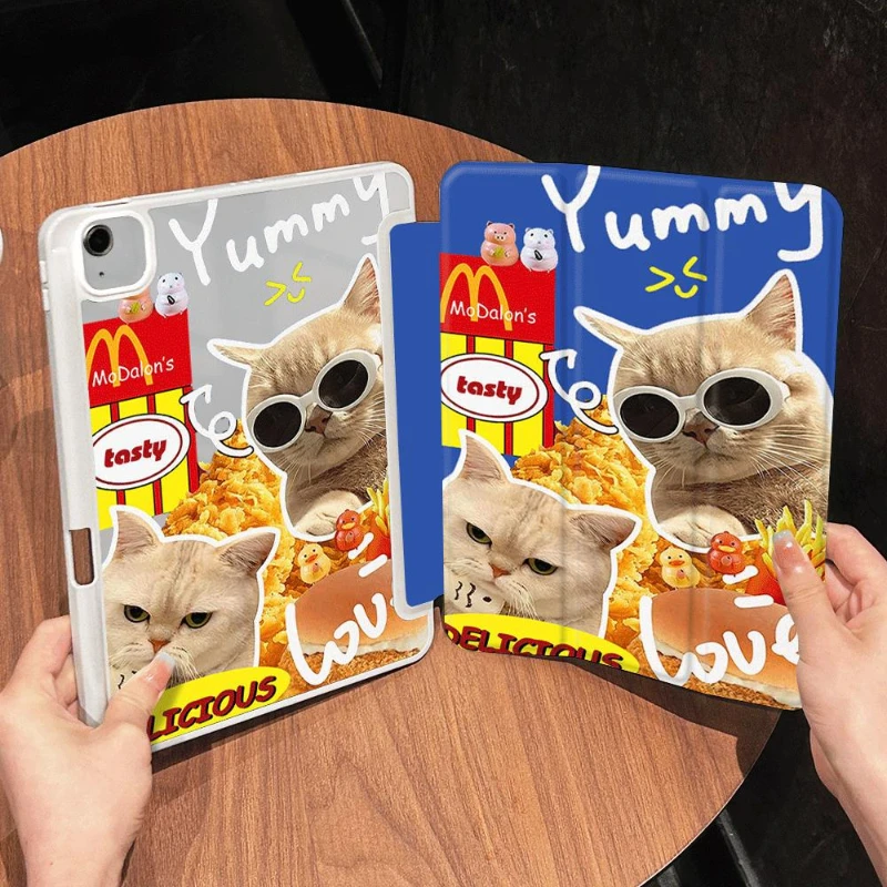 Blue Cool Kitten Protective Tablet Case