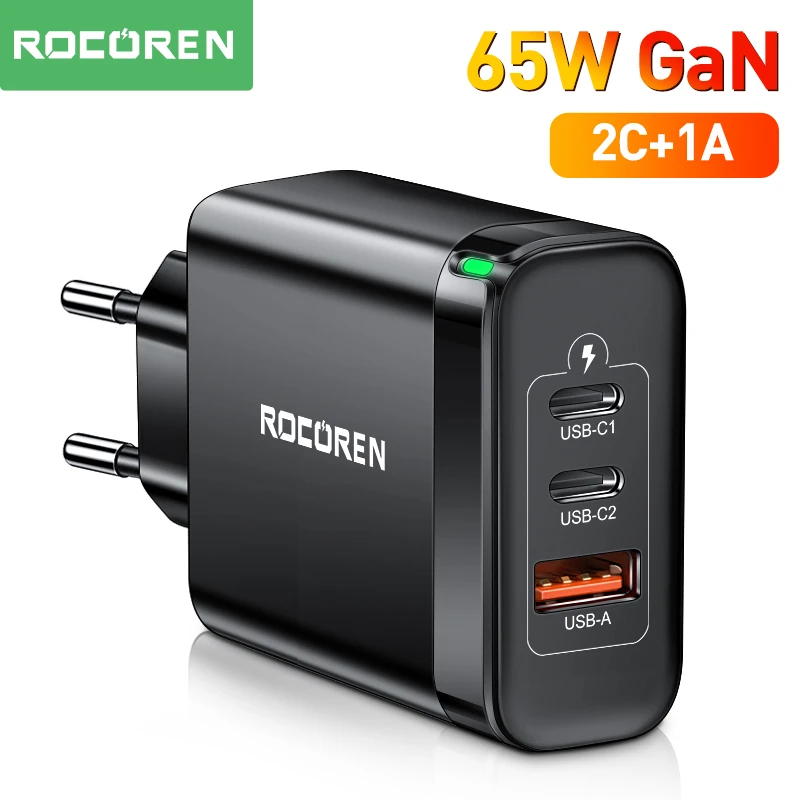 rocoren-65w-gan-usb-type-c-charger-quick-charge-qc-4-0-pd-3-0-qc4-0