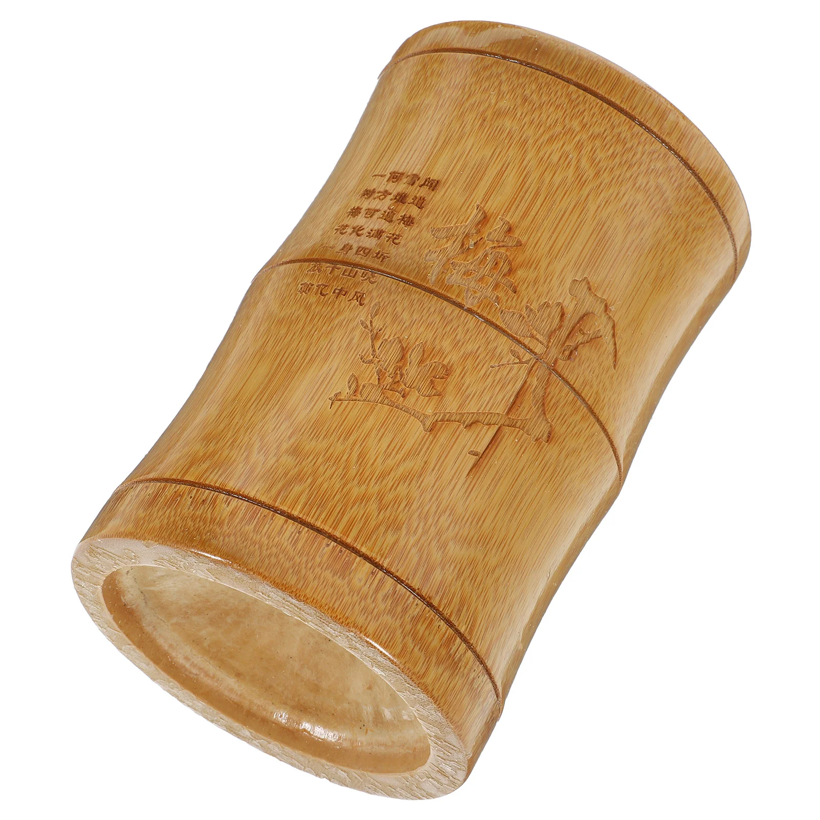 

Bamboo Pencil Holder Container Brush Pen Storage Container Vintage Chinese Style Desktop Decor Random Typeface Style