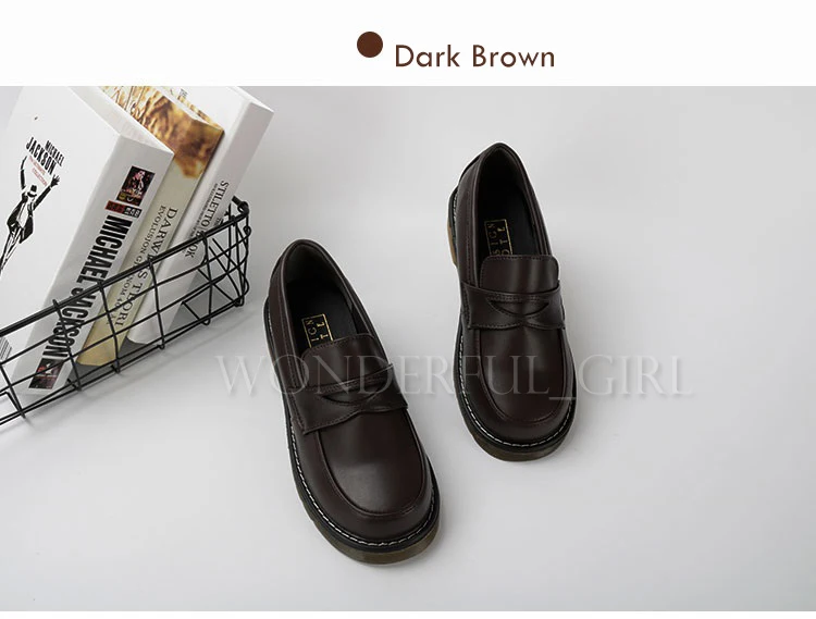 Neue japanische Studentenuniformschuhe Cosplay Lolita Plattformschuhe für Frauen/Mädchen Schwarz/Braun Größe 35-40 17