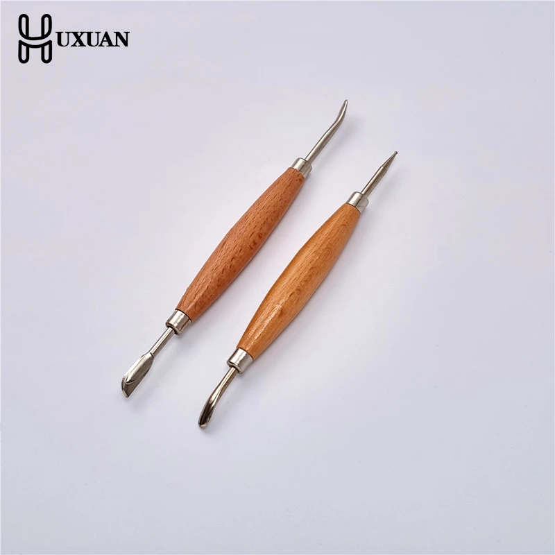 Leather Tool Carving Tool Leather Cutting Tools 2pcs Leather Craft Tool Set Modeling Stylus Carving Tool Embossing Carving Blade Press Design