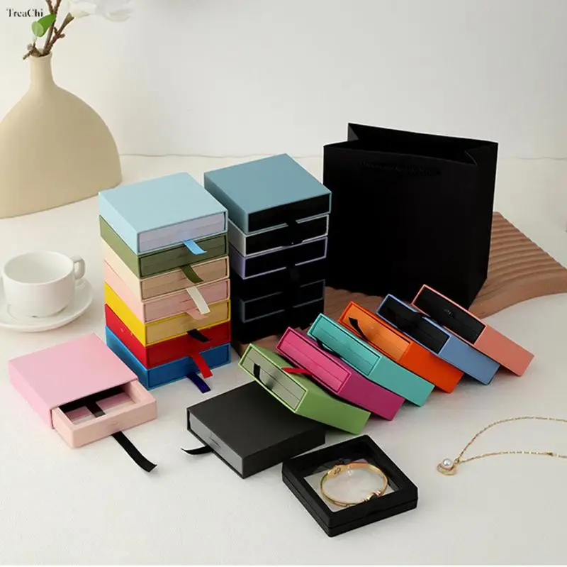 Dustproof Pe Film Jewelry Storage Box Necklace Bracelet Holder Ring Pendant Earring Antioxidant Case Jewelry Display Boxes 10pcs