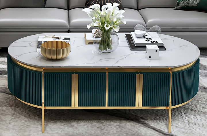 Post-Modern Minimalist Marble Coffee Table TV Combine-Unit Small Apartment Living Room Tea Table