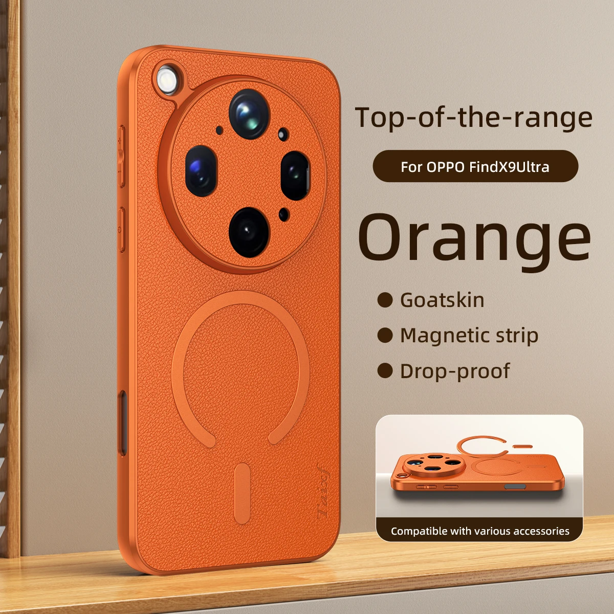Luxury PU Leather Magnetic MagSafe Protective Phone Case