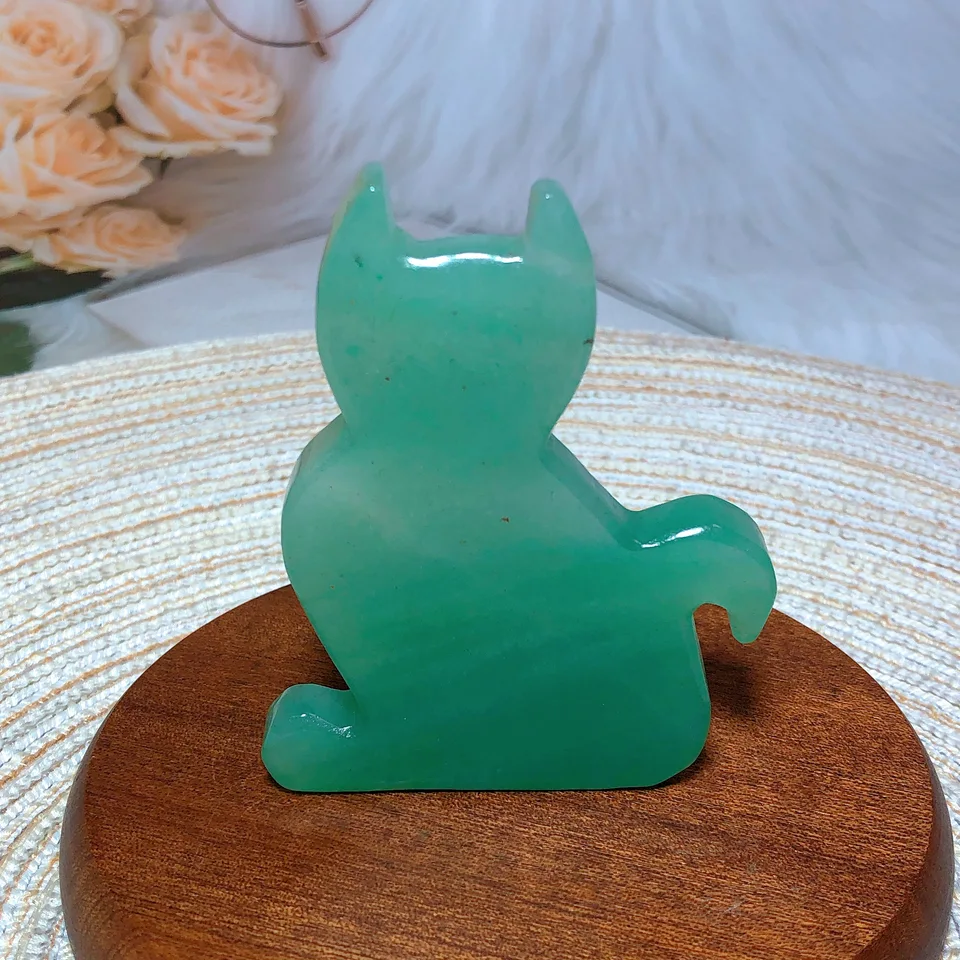 猫の木のクリスタル,ヒーリングクリスタル,ナチュラルグリーン