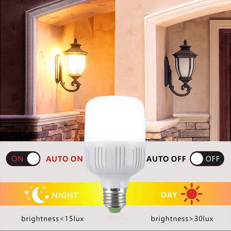 Auto Sensor LED Light 5W LED Dusk To Dawn Bulb 220V Auto on/Off Indoor/Outdoor Lighting 6500K Voice Activated Bulb