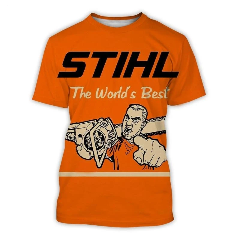 Motosega Lumberjack 3D Stampato O-Collo Tshirt Uomo/Donna Cartoon Fashion Manica Corta Abbigliamento Unisex
