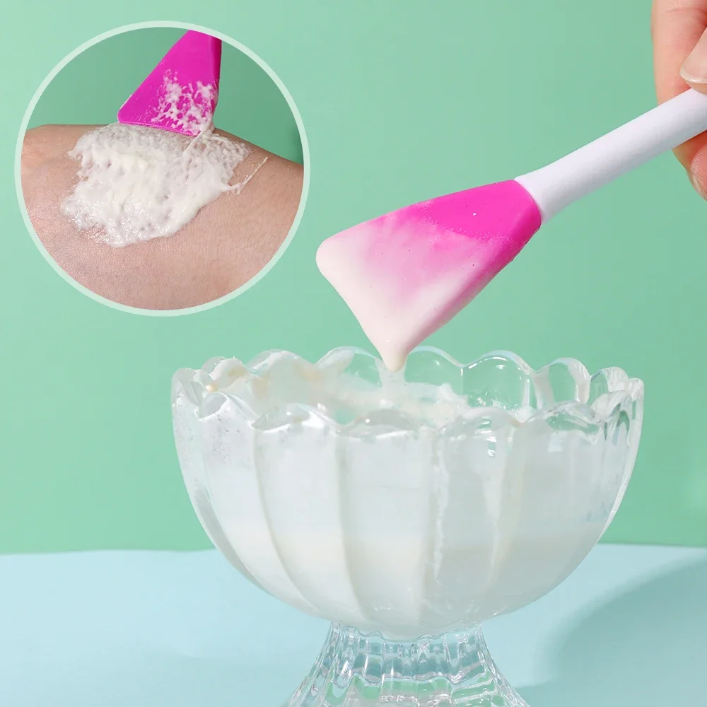 Spoon Spatula Double Head Facial Mask Brush Silicone Applicator Stirring Stick Women Skin Face Cleansing Care Home Makeup Tools