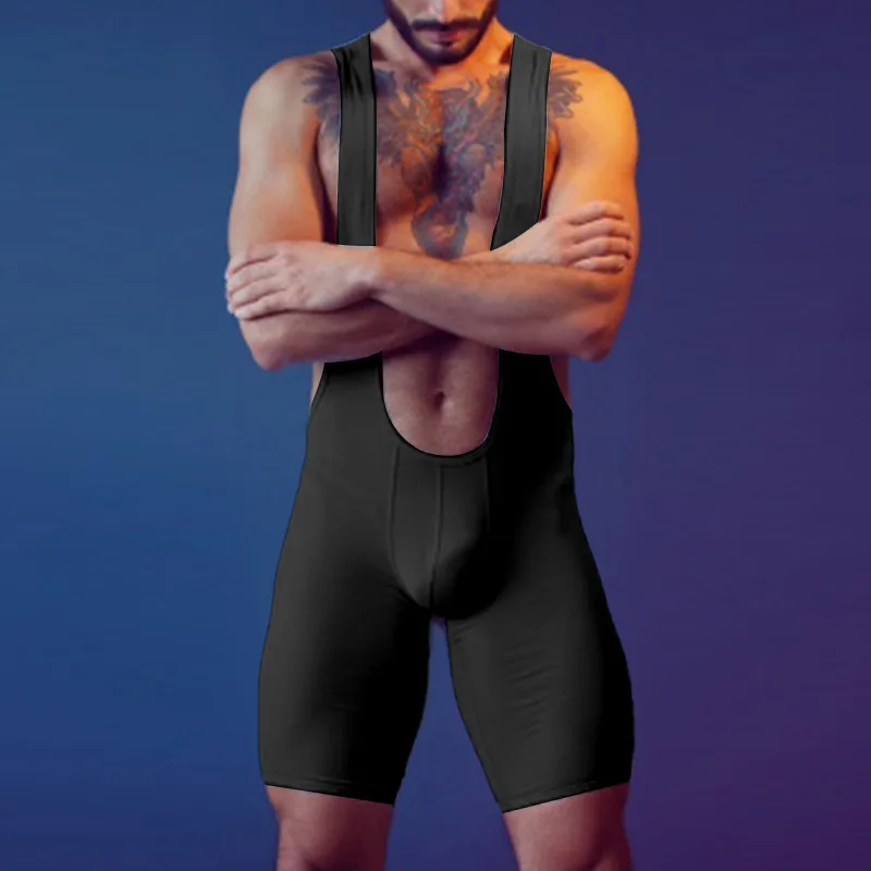 Description Picture 2 of itemMens Undershirts Leotard Bugle Pouch Underwear Workout Sports Fitness Wrestling Singlet Bodysuits Gay Jumpsuits Sissy Playsuits