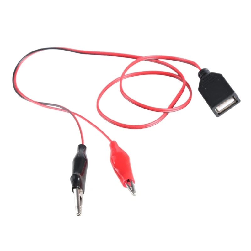 팬, LED 조명, 송풍기, 카메라용 USB 5V 클립 테스트 케이블 60cm 길이, 포지티브, 블랙 네거티브 드롭 배송