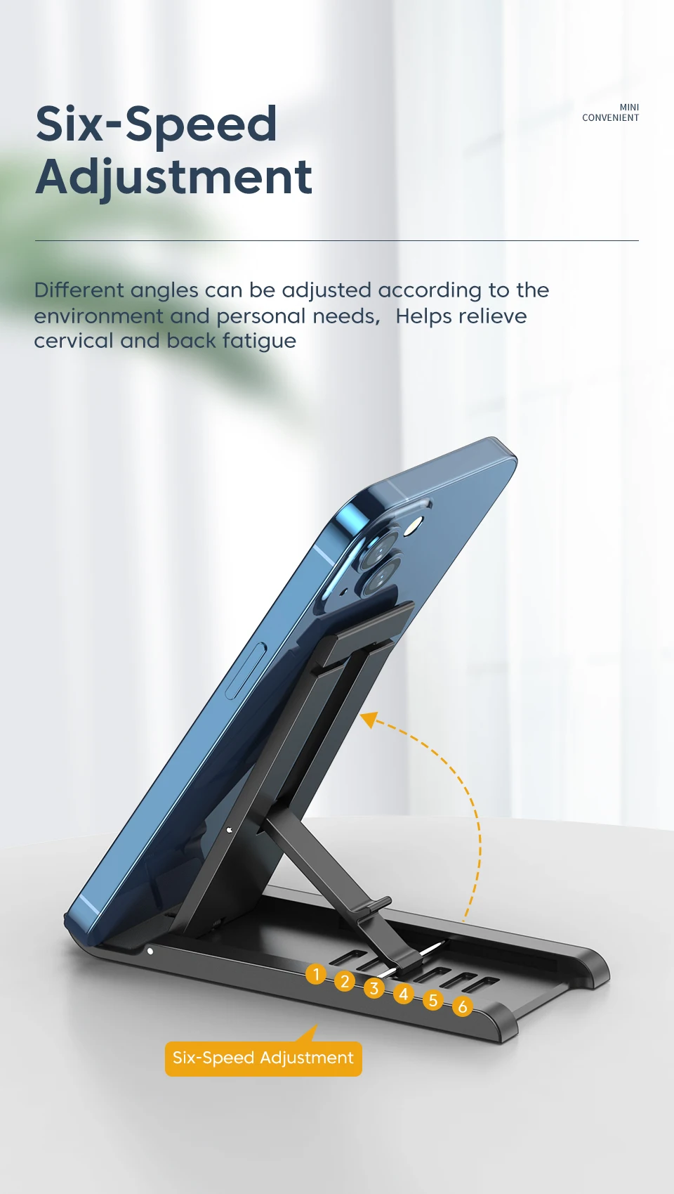 Tischtelefonhalter Halterung Verstellbarer Desktop-Ständer für iPad iPhone Samsung Xiaomi Huawei Faltbarer universeller Handy-Ständer – Detail 3