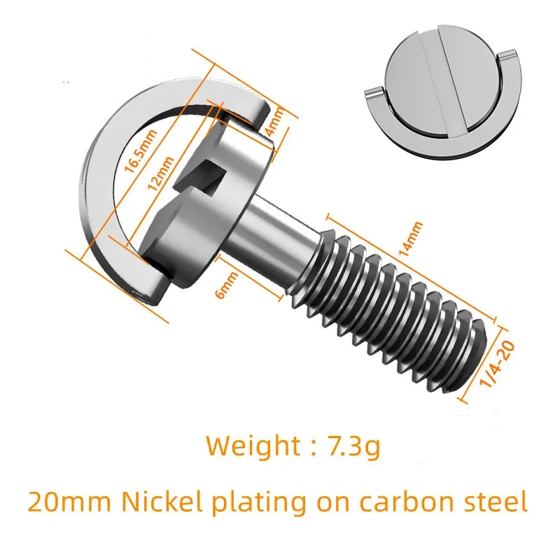 Camera accessories Metal screw adapter Screw mount adapter Camera screw mount 30mm 26mm Long Shank 1/4 Camera Screw Adapter Foldable D Ring for Tripod Monopod Baseplate Rig