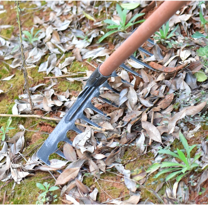 Manganese Steel Integrated Molding Grass Raffle Loose Soil Rake Farm Tools Weeding Rake Iron Rake Agricultural Tools Climbi