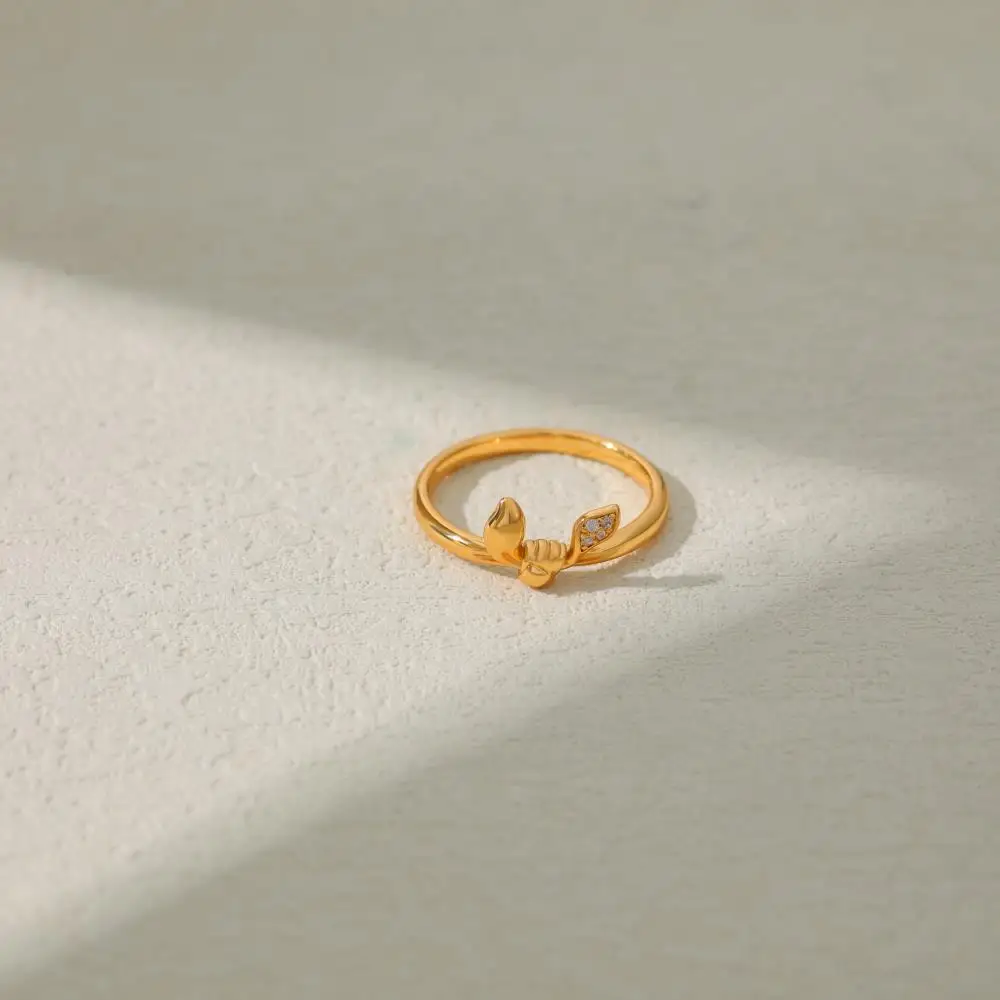 Creative Cute Rabbit Ears Finger Ring for Women Girls 316l Stainless Steel Gold Plated CZ Zircon Rings Vintage Designer Jewelry