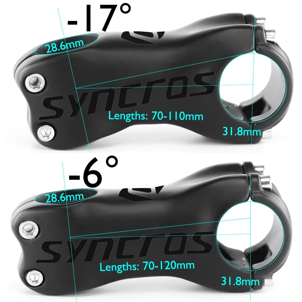 Ultra Light Carbon Fiber MTB Bicycle Stem, Adjustable Angles, Multiple Lengths