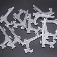 12Pcs 3 Inch Plastic Easels or Plate Holders Display Dinner Plate (Transparent) 2