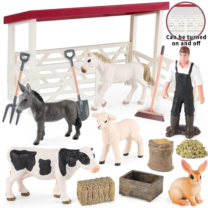 Farmhouse Playset with Farmer, Horse, and Animal Figurines - Perfect Kids' Toy Gift