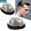 0.08-0.10mm Knotted Skin Hair Toupee Microskin Man Hair Prosthesis 100% Human Hair Male Wig Mens Hair Replacement System Unit 1