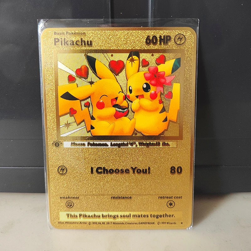 4Pcs Metal Pokemon Cards 2022 Vmax EX Game Lucario Arceus Gengar Charizard  Pikachu Mewtwo Pokémon Shiny Letters Iron Christmas