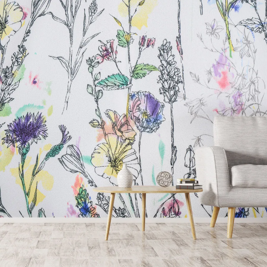 

Custom Peel and Stick Wallpapers Accept for Living Room Floral Landscape Contact Paper Wall Papers Home Decor Murals Decoration