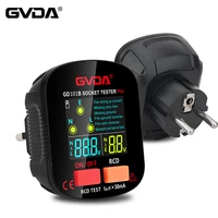 GVDA Digital Socket Tester Outlet Checker Ground Zero Line Polarity Phase Check Electric Circuit Breaker Finder EU Plug 1