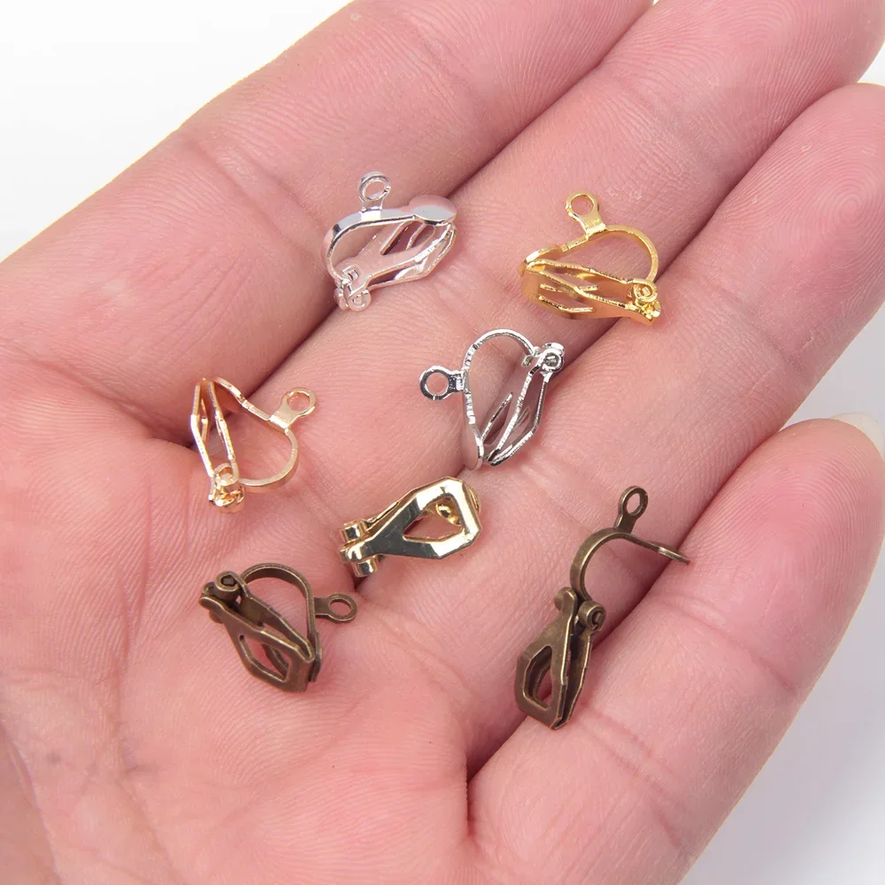 

20/50Pcs Clip-on Earring Converter For No Pierced Ears,Earring Gold and Silver plated DIY Jewelry Making Findings Supplies