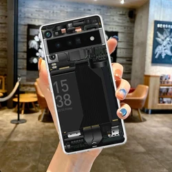 Enhanced Shockproof Transparent Phone Case with Inside Circuit Board Design - Pixel 5 (B1)