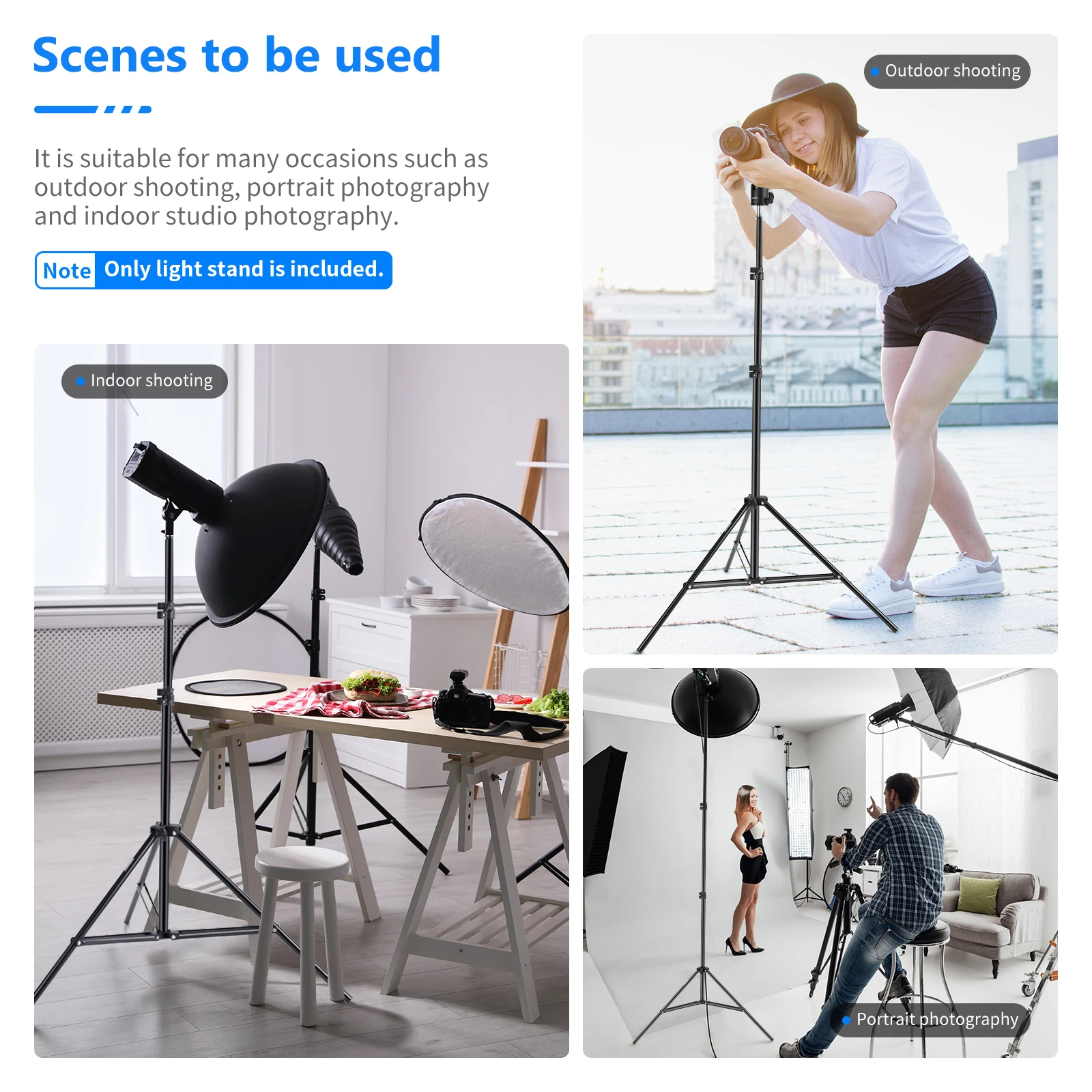 NEEWER Professional Aluminum Alloy Light Stand 6.23 Feet (190cm) for Soft Boxes Lights Reflectors Backgrounds Etc.