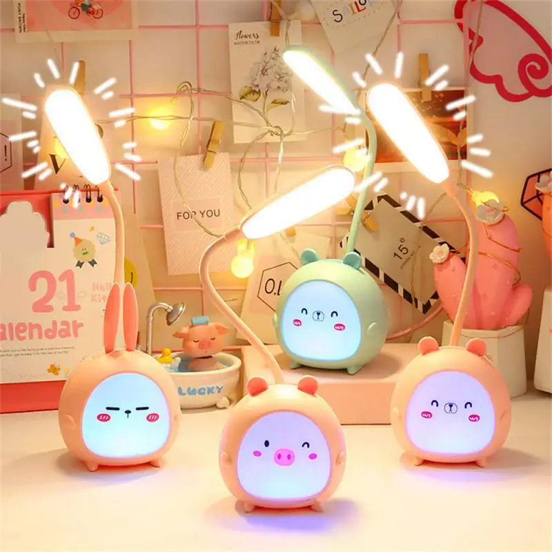 

Cute Animal LED Desk Lamp Foldable Dimmable USB Powered Table Light Three-Color Temperature Adjustable Learning Portable Lamp
