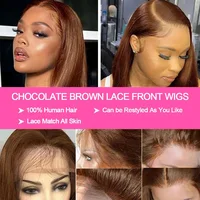 13X4 chocolat brun droite Bob perruque 4X4 soyeux droite HD dentelle frontale perruque naturel délié pré plumé cheveux humains 100% 16 pouces 4